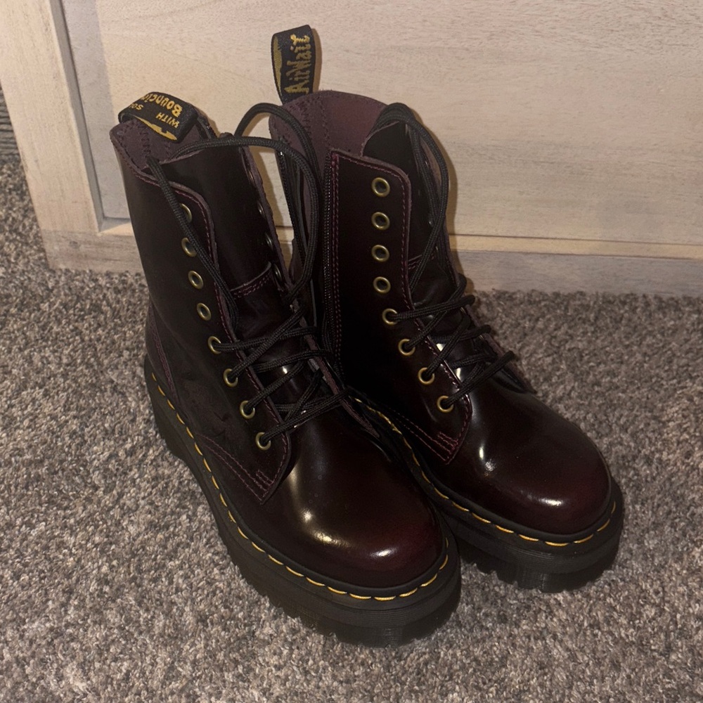 Dr. Martens Dark Cherry Combat Boots